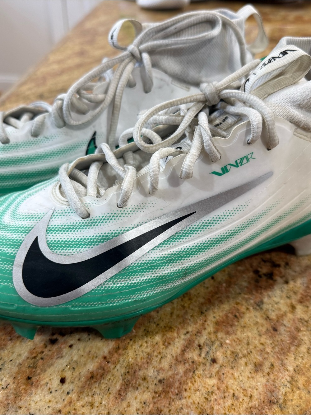 Nike Men's Vapor Football Cleats in White and Mint